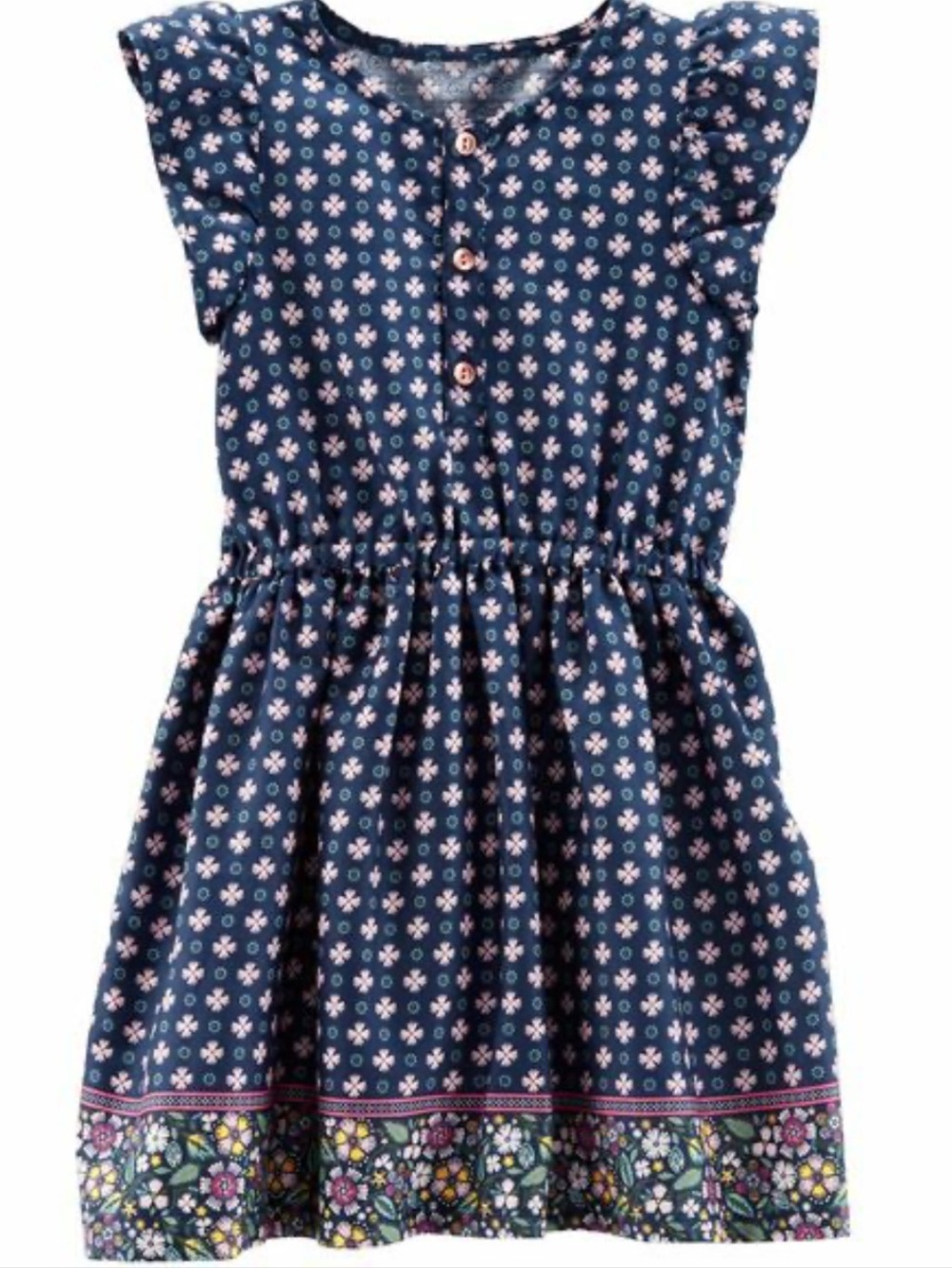 Carter's Toddler Girl's Navy Dress with Pink Floral Print Size 3T